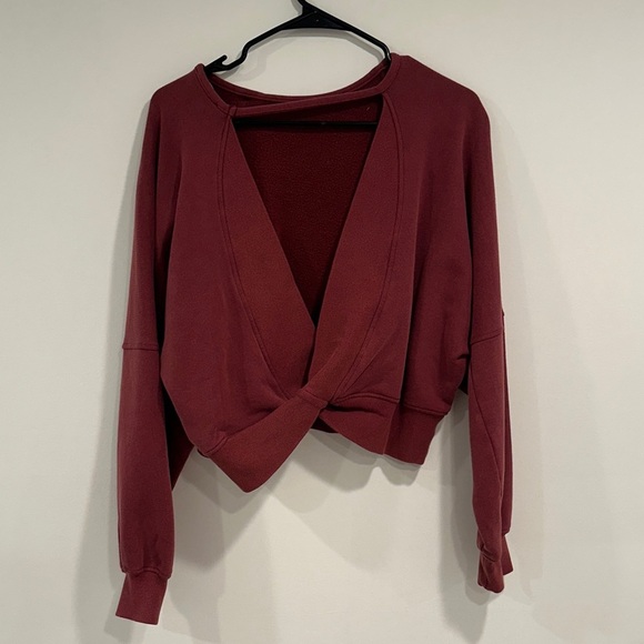 Lulu's Deep Red Women's Hoodie - Picture 3 of 3